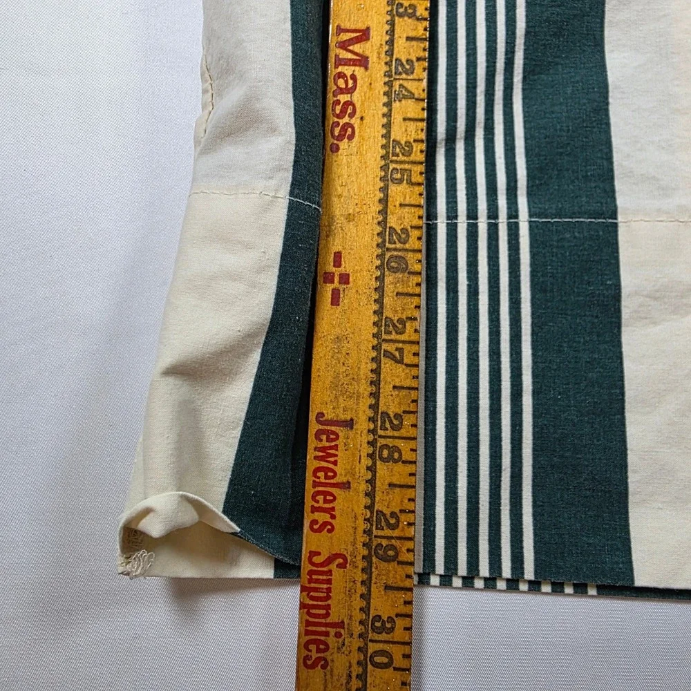 Vtg Ralph Lauren Vintage Striped Std Pillowcase Set Hunter Green Cream Cotton